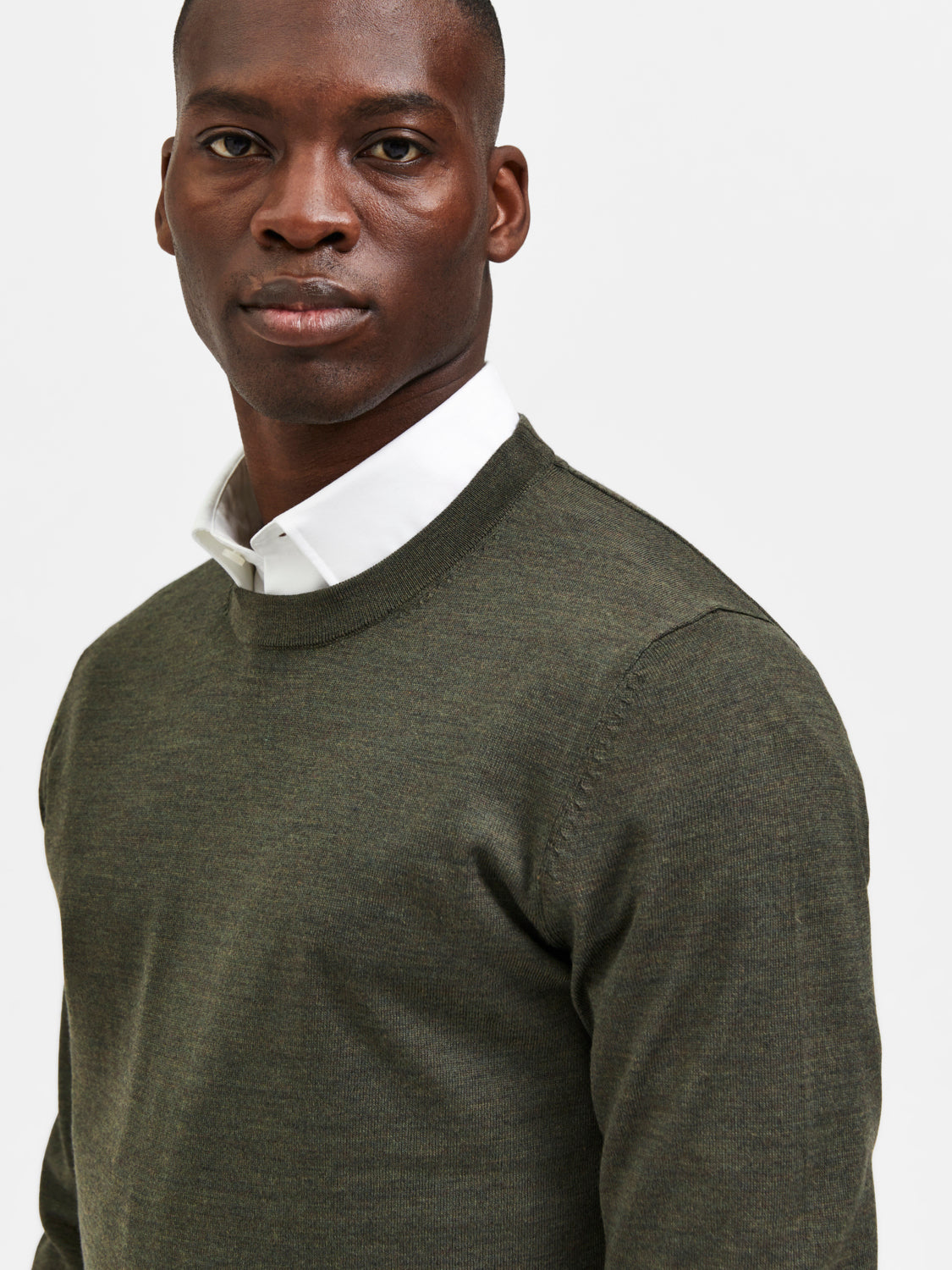 Town rund hals genser - Grønn/ Forest Night